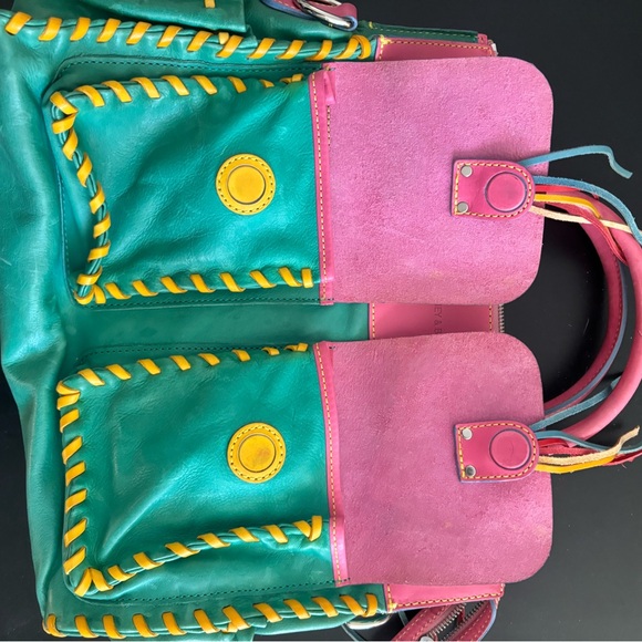 Dooney & Bourke Green and Pink Shoulder Bags - Picture 3 of 10